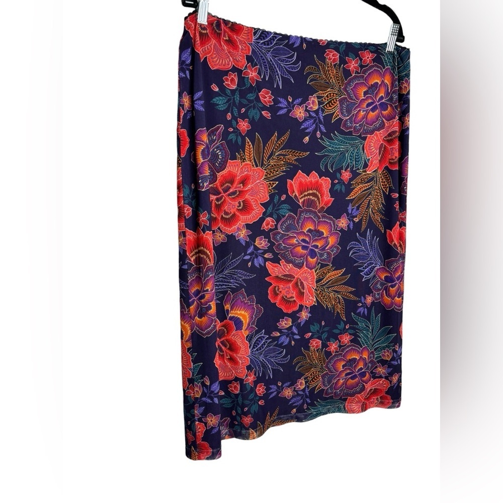 NEW Johnny Was Jade Lizandrea Mesh Pull On Midi Skirt Etta's Garen Print XL - Picture 3 of 13